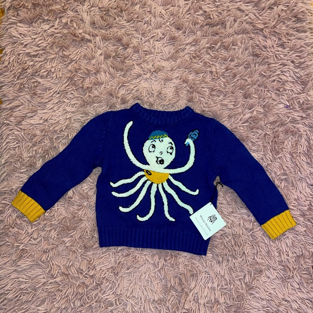 NWT Whoopi Toddler Blue Octopus Pullover Hanukkah